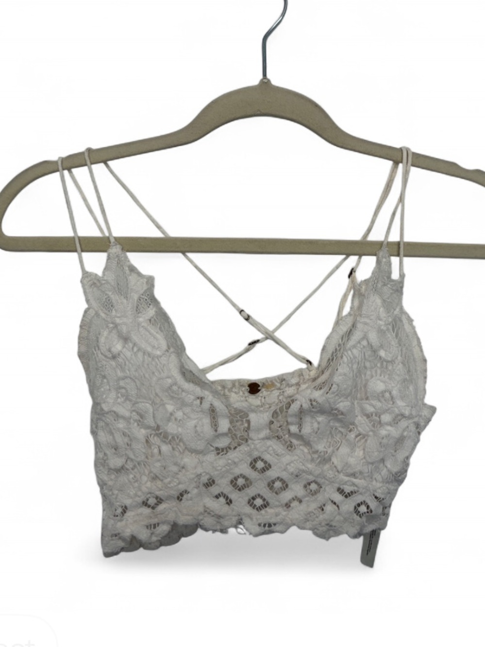 Free People One Adella White Lace Crochet Bralette